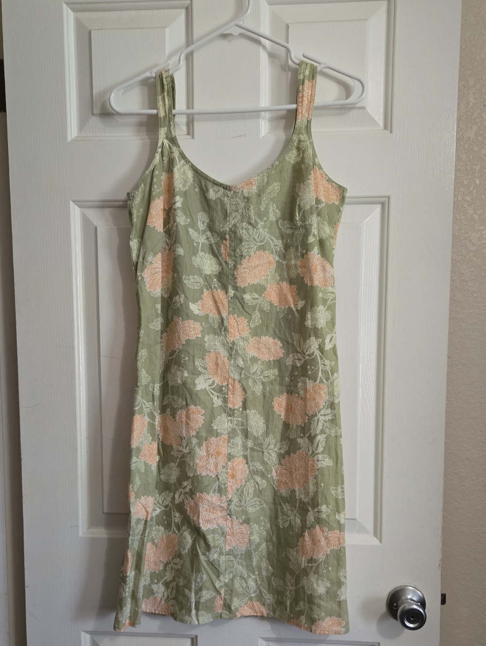 Sigrid Olsen Green and Peach Floral Mini Dress
